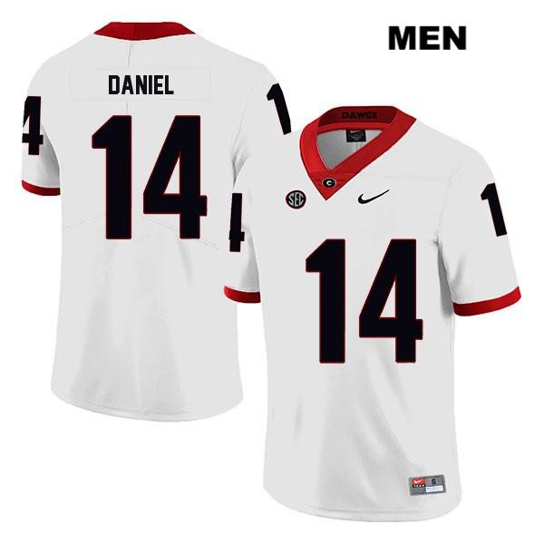 Georgia Bulldogs Men's DJ Daniel #14 NCAA Legend Authentic White Nike Stitched College Football Jersey XRL6056EO
